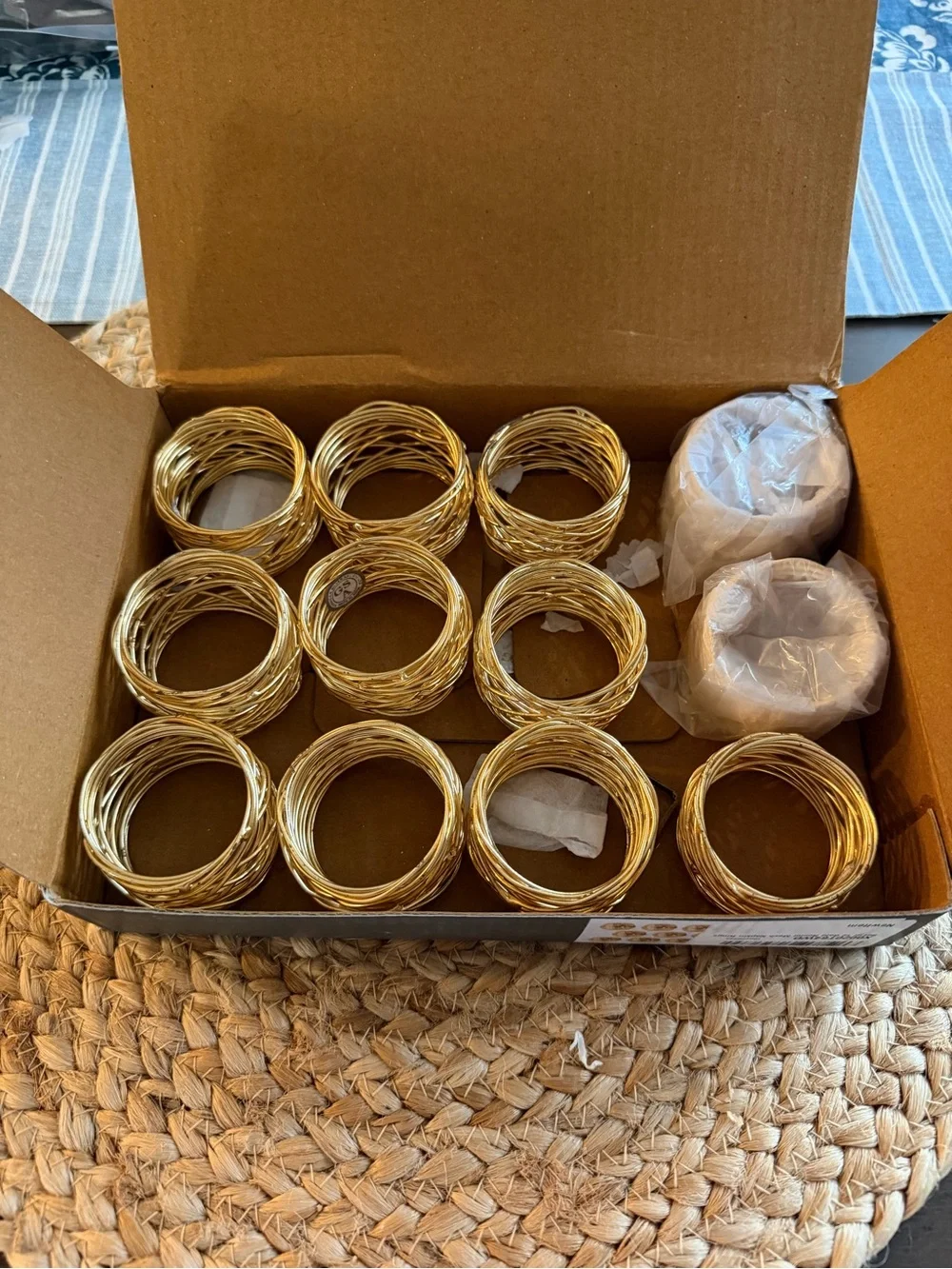 Godinger Gatherings Set of 12 Gold Napking Rings